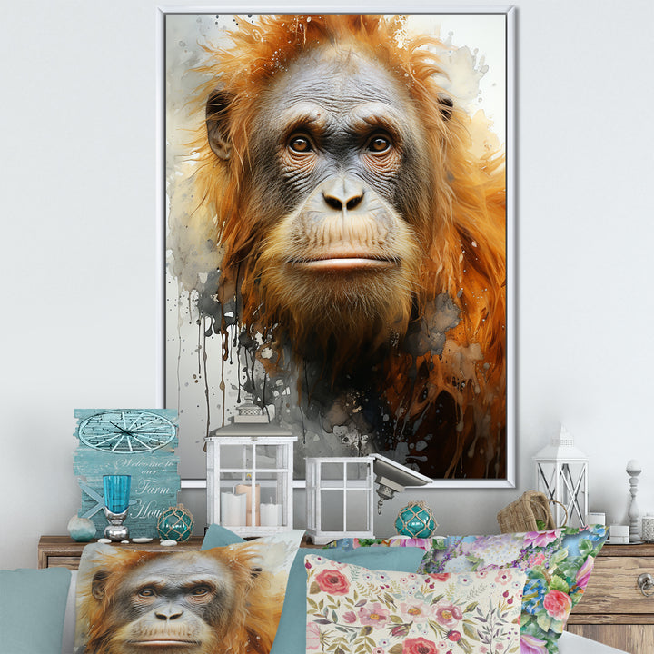 Brown Orangutan In Rainforest - Orangutan Wall Art Prints
