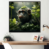 Photo Of Orangutan In Rainforest - Orangutan Framed Canvas Art