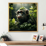 Photo Of Orangutan In Rainforest - Orangutan Framed Canvas Art