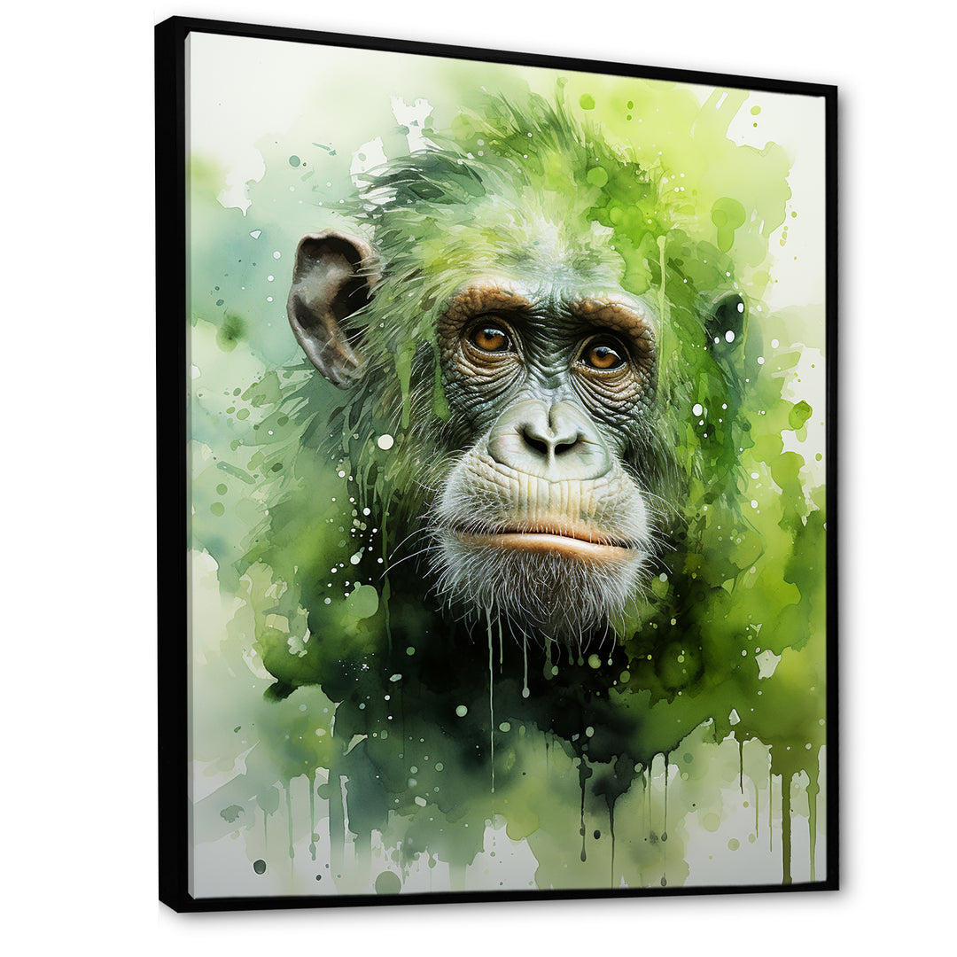 Verdant Greens Depict Orangutans= - Green Orangutan Wall Art