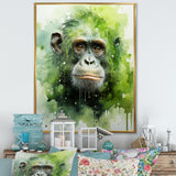 Verdant Greens Depict Orangutans= - Green Orangutan Wall Art