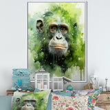 Verdant Greens Depict Orangutans= - Green Orangutan Wall Art