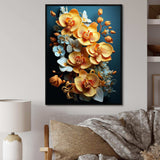 Golden Opulence I - Floral Canvas Wall Art