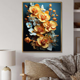 Golden Opulence I - Floral Canvas Wall Art