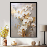 Minimalism Beige And Gold Orchids IV - Floral Canvas Wall Art