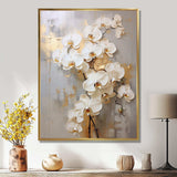 Minimalism Beige And Gold Orchids IV - Floral Canvas Wall Art