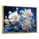 White And Blue Orchids Petals Of Serenity - Floral Canvas Wall Art