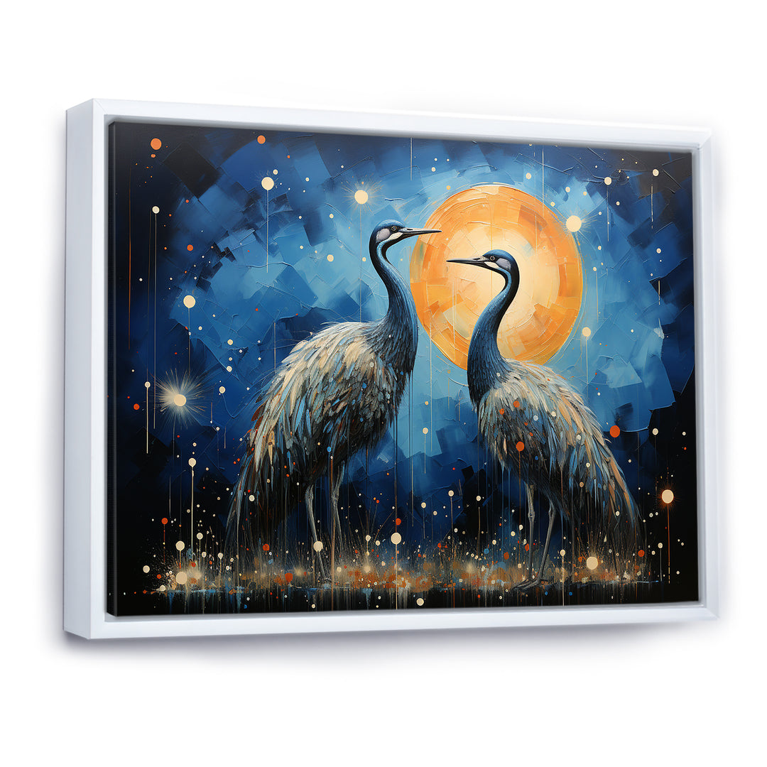 Moonlight Celestial Wanderers Ostriches - Ostriches Living Room Wall Art