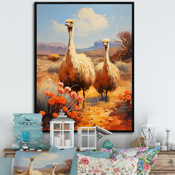Desert Nomads Ostriches - Ostriches Bedroom Wall Art