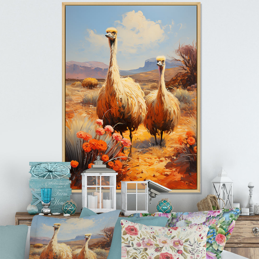 Desert Nomads Ostriches - Ostriches Bedroom Wall Art