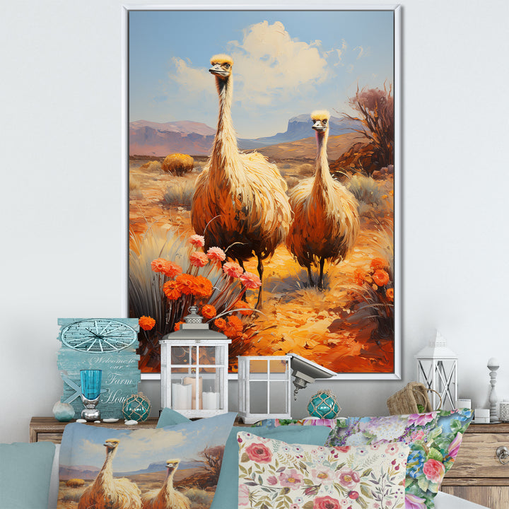 Desert Nomads Ostriches - Ostriches Bedroom Wall Art