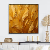 Golden Feathers - Feathers Canvas Wall Art