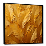 Golden Feathers - Feathers Canvas Wall Art