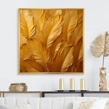 Golden Feathers - Feathers Canvas Wall Art