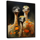 Ostriches Family Graceful Grazers - Ostriches Wall Decor