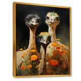 Ostriches Family Graceful Grazers - Ostriches Wall Decor