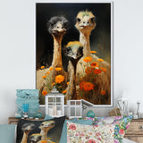 Ostriches Family Graceful Grazers - Ostriches Wall Decor
