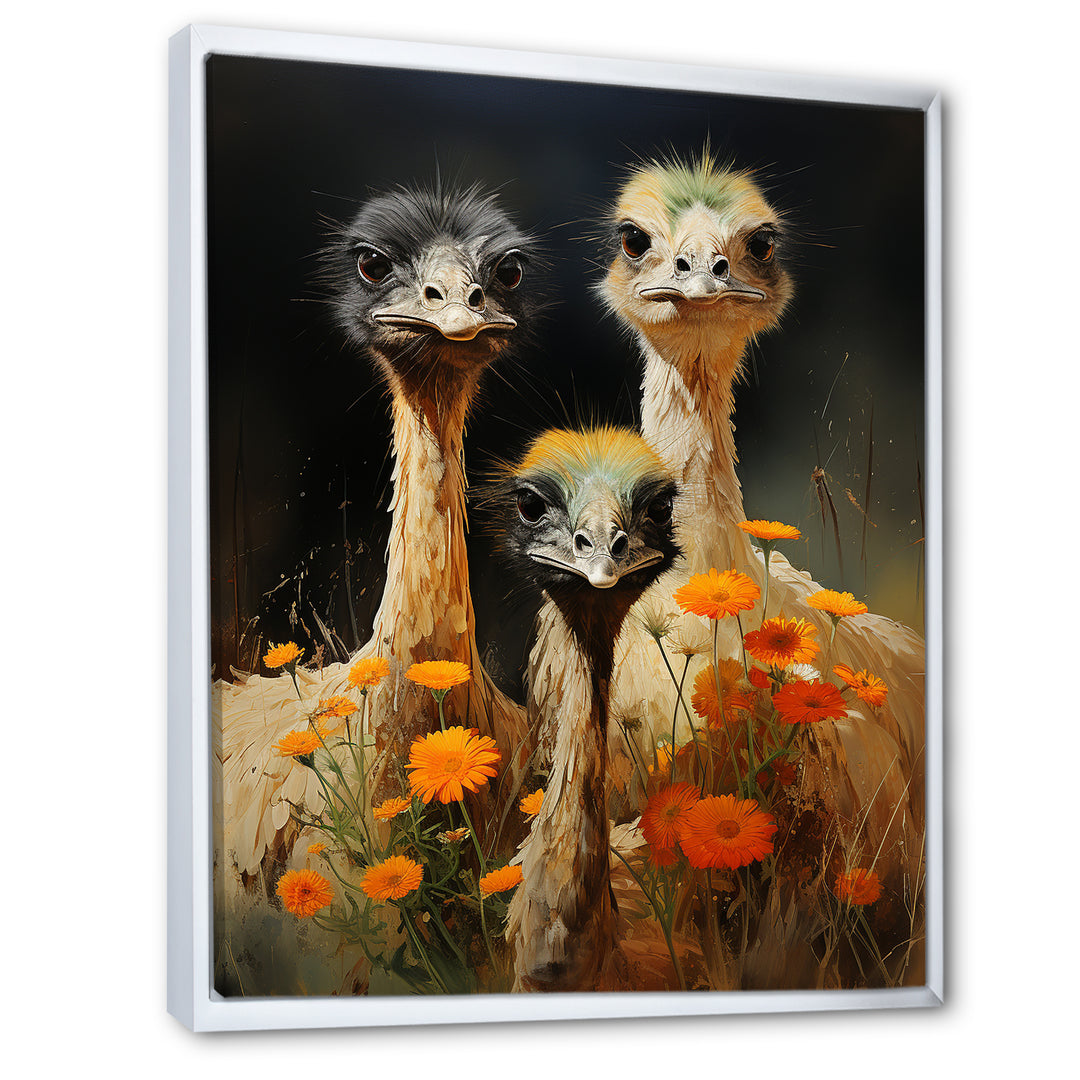 Ostriches Family Graceful Grazers - Ostriches Wall Decor