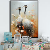 Ostriches Couple Graceful Shadows - Ostriches Wall Decor