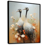 Ostriches Couple Graceful Shadows - Ostriches Wall Decor