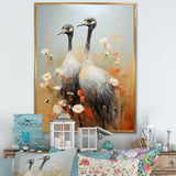 Ostriches Couple Graceful Shadows - Ostriches Wall Decor