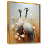 Ostriches Couple Graceful Shadows - Ostriches Wall Decor