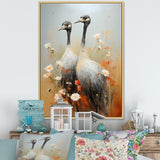 Ostriches Couple Graceful Shadows - Ostriches Wall Decor