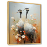 Ostriches Couple Graceful Shadows - Ostriches Wall Decor