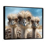 Monochrome Ostrich Mirage - Beige Ostriches Wall Art
