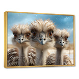 Monochrome Ostrich Mirage - Beige Ostriches Wall Art