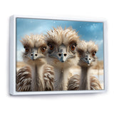 Monochrome Ostrich Mirage - Beige Ostriches Wall Art