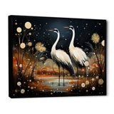 Mystic Ostriches Silhouettes By The Pond - Ostriches Framed Canvas Art
