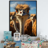 Ostrich Elysium Portrait - Ostriches Bedroom Wall Art
