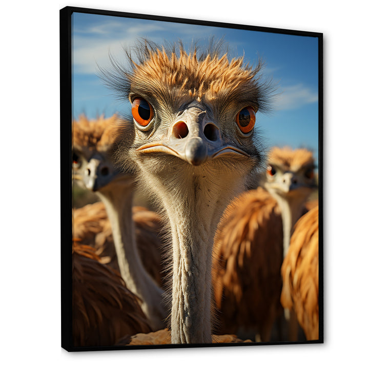Ostrich Elysium Portrait - Ostriches Bedroom Wall Art