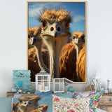 Ostrich Elysium Portrait - Ostriches Bedroom Wall Art