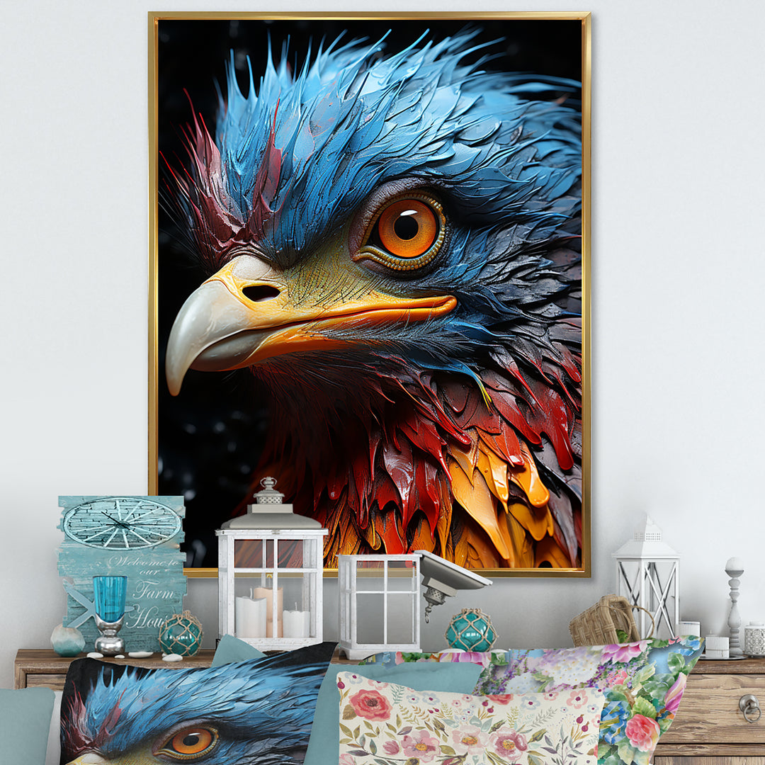 Blue Ostrich Mosaic - Ostriches Wall Decor