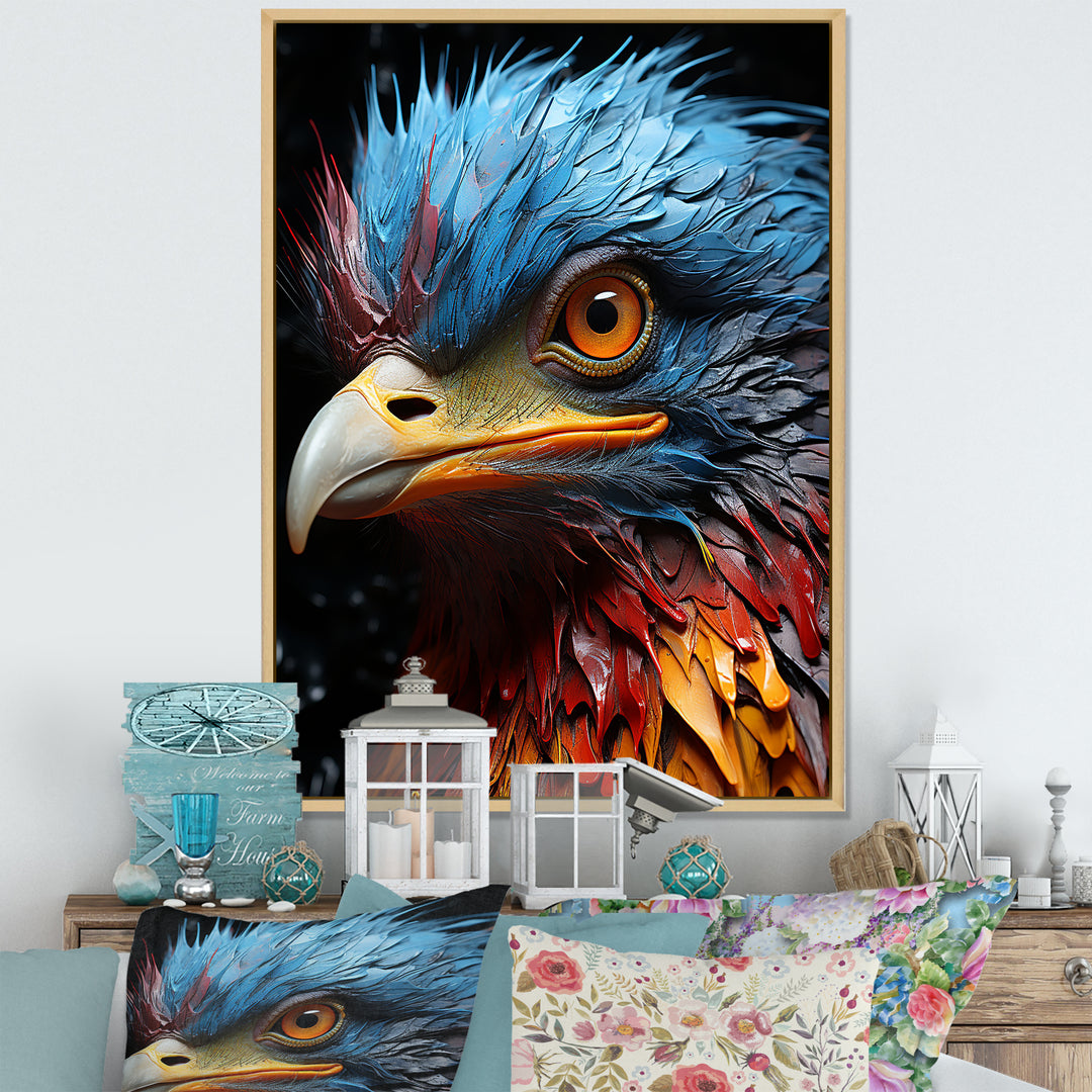 Blue Ostrich Mosaic - Ostriches Wall Decor