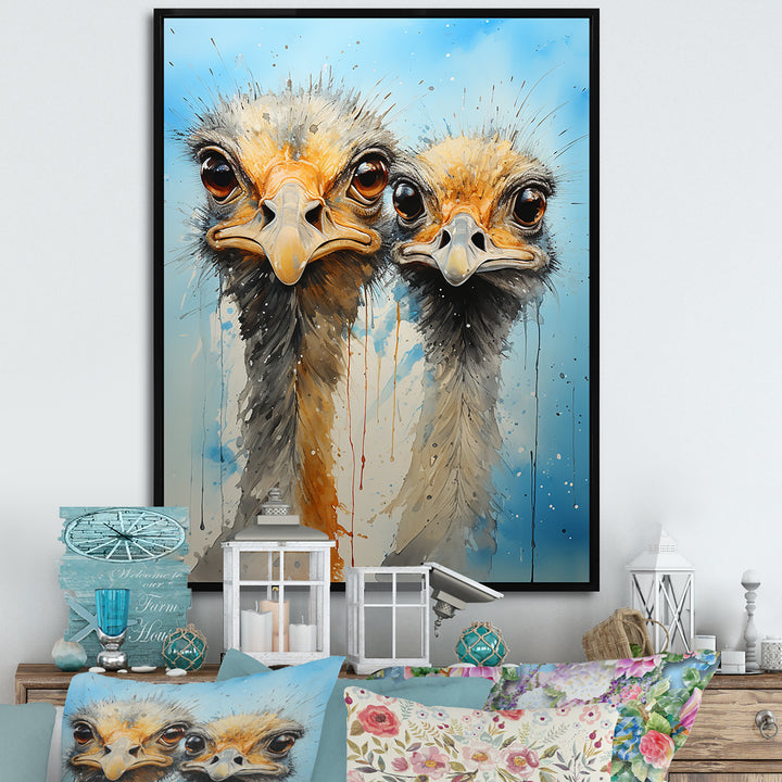Ostriches Portrait Odyssey - Ostriches Wall Decor
