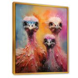 Ostrich Whimsy Portraits - Multi-Color Ostriches Wall Art