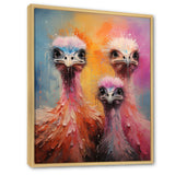 Ostrich Whimsy Portraits - Multi-Color Ostriches Wall Art