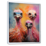Ostrich Whimsy Portraits - Multi-Color Ostriches Wall Art