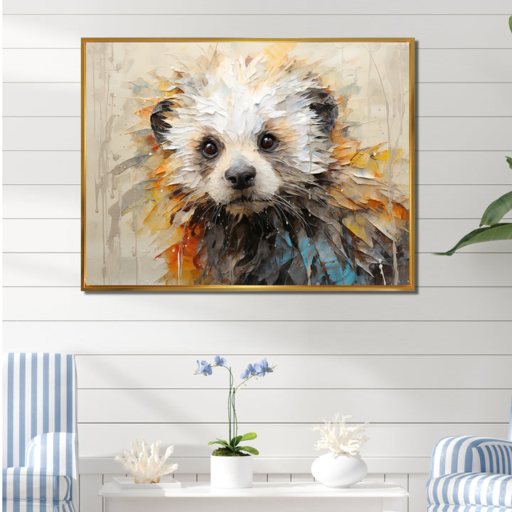 Otter Playfulness Portrait - Otter Framed Canvas Art