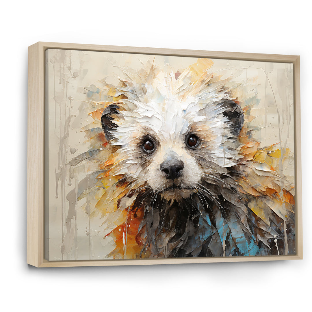 Otter Playfulness Portrait - Otter Framed Canvas Art