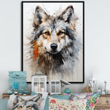 Curious Wolf Portrait - Wolf Living Room Wall Art