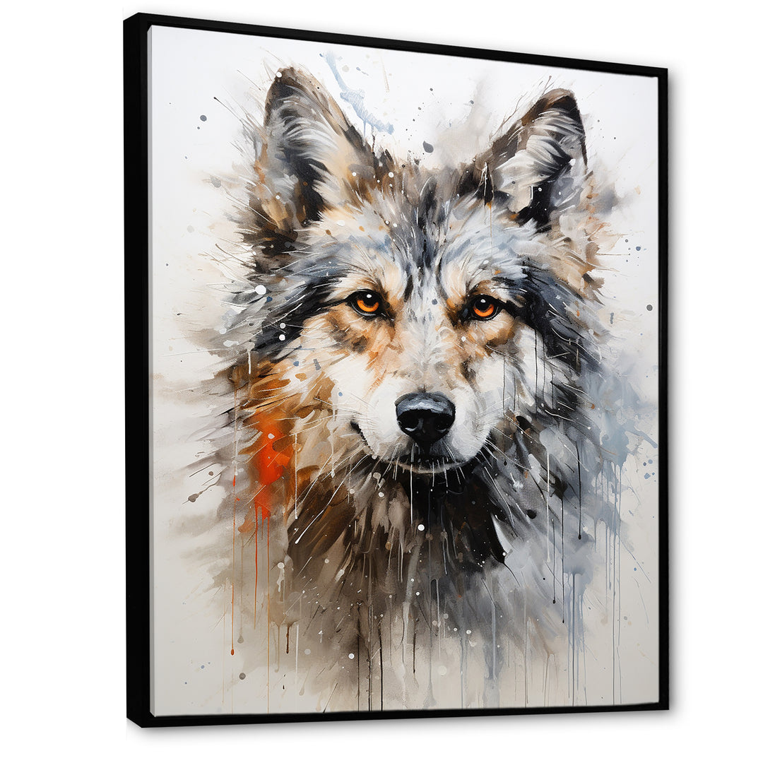 Curious Wolf Portrait - Wolf Living Room Wall Art