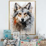 Curious Wolf Portrait - Wolf Living Room Wall Art