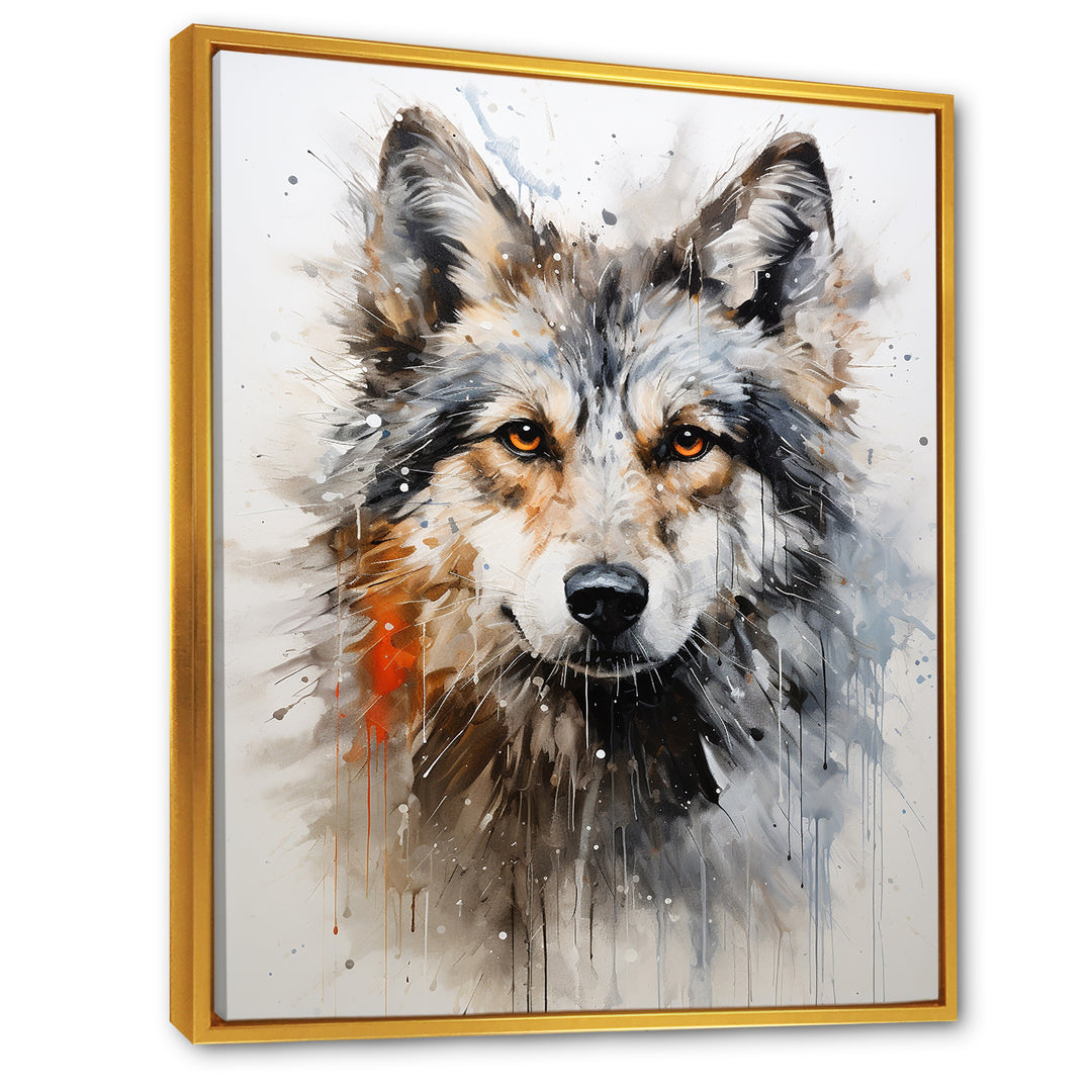 Curious Wolf Portrait - Wolf Living Room Wall Art