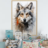 Curious Wolf Portrait - Wolf Living Room Wall Art