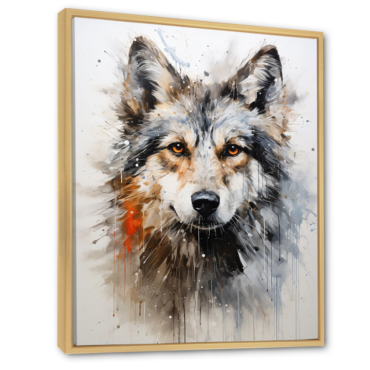 Curious Wolf Portrait - Wolf Living Room Wall Art