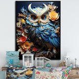 Mysterious Owl Blooms - Owl Bedroom Wall Art